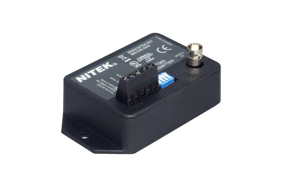 Nitek TT560, Aktiver Video Zweidrahtsender, 2200m, FBAS-Eingang, TP-Ausgang, 12-24VAC/DC