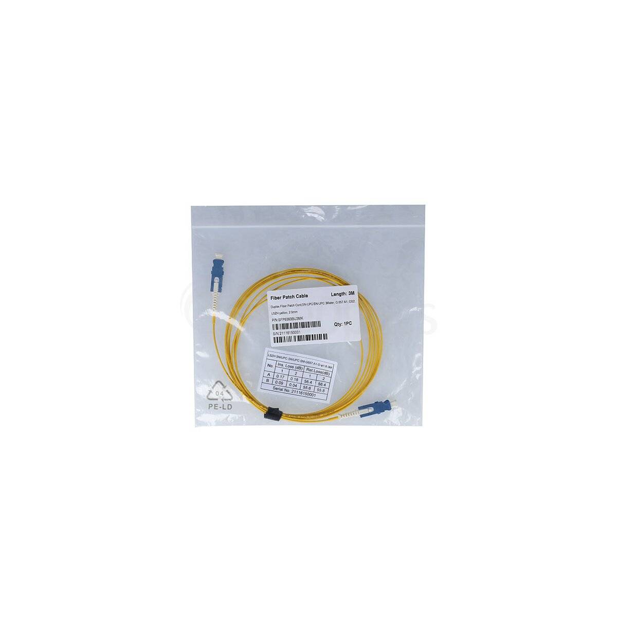 BlueOptics Duplex LWL Patchkabel SN-UPC/SN-UPC Singlemode 3 Meter