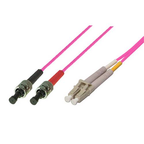 EXERTIS CONNECT LWL Patchkabel (50/125 µm | OM4-Faser | 2x ST Stecker/LC Duplex Stecker | erikaviolett) - 10,00m