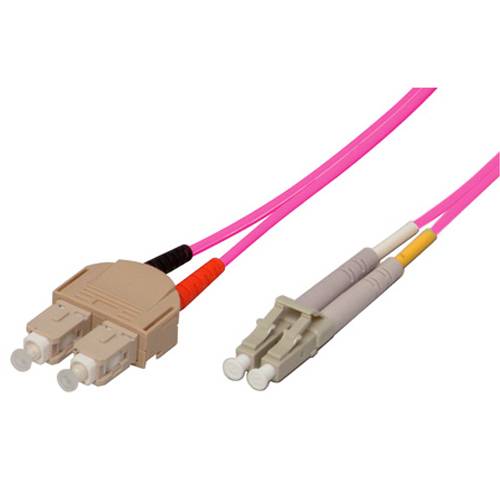 EXERTIS CONNECT LWL Patchkabel (50/125 µm | OM4-Faser | SC Duplex Stecker/LC Duplex Stecker | erikaviolett) - 3,00m