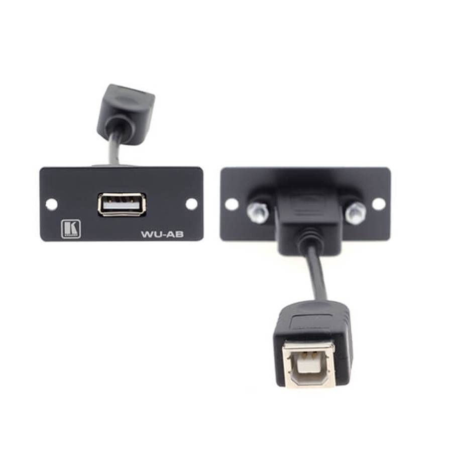 KRAMER WU-AB - Wall-Plate Einsatz (1x USB Typ-A/ USB Typ-B Durchgangsverbinder) - in weiß