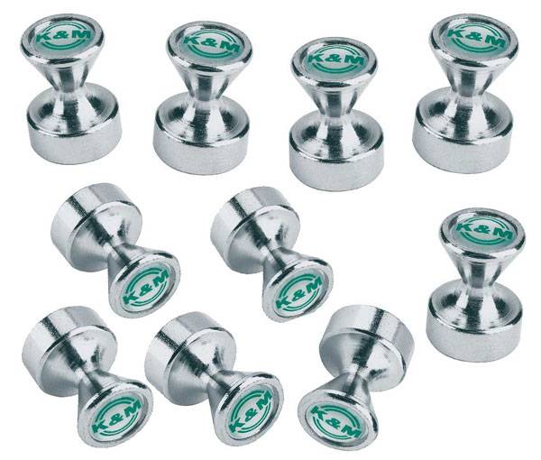 KOENIG & MEYER Powermagnet mit hoher magnetischer Kraft (ø 12 x 16 mm | Inhalt: 10 Stück) - verzinkt