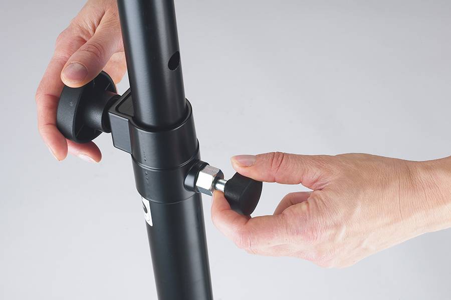 KOENIG & MEYER Distanzrohr mit "Ring Lock" Spreizdorn (höhenverstellbar 980 - 1.470 mm | Rohr-Ø 35 mm) - in schwarz