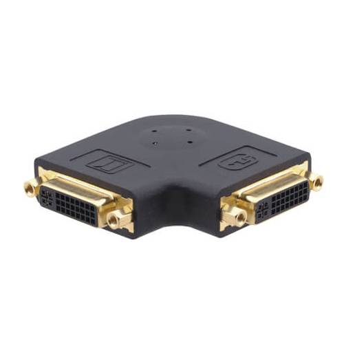 KRAMER AD-DF/DF/RA-FLAT - Flacher Gender Changer DVI-I female / DVI-I female (90° Winkel) - in schwarz