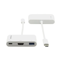 KRAMER ADC-U31C/M2 - Adapterkabel USB 3.1 Typ-C male / HDMI female, USB 3.0 female & PD female - in weiß KRAMER ADC-U31C/M2 - Adapterkabel USB 3.1 Typ-C male / HDMI female, USB 3.0 female & PD female - in weiß