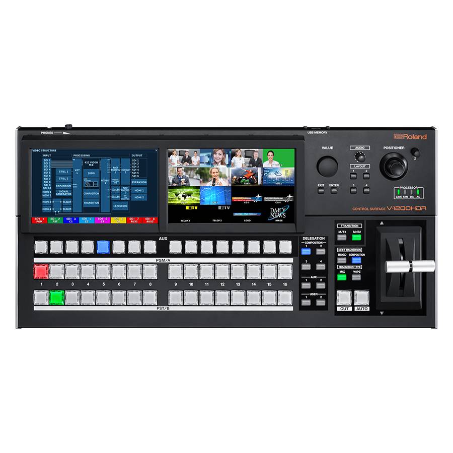 ROLAND V-1200HDR - Steuerungsoberfläche für V-1200HD Multi-Format Switcher (2x 7" LCD-Touchscreen | 16 Umschaltpunkte)