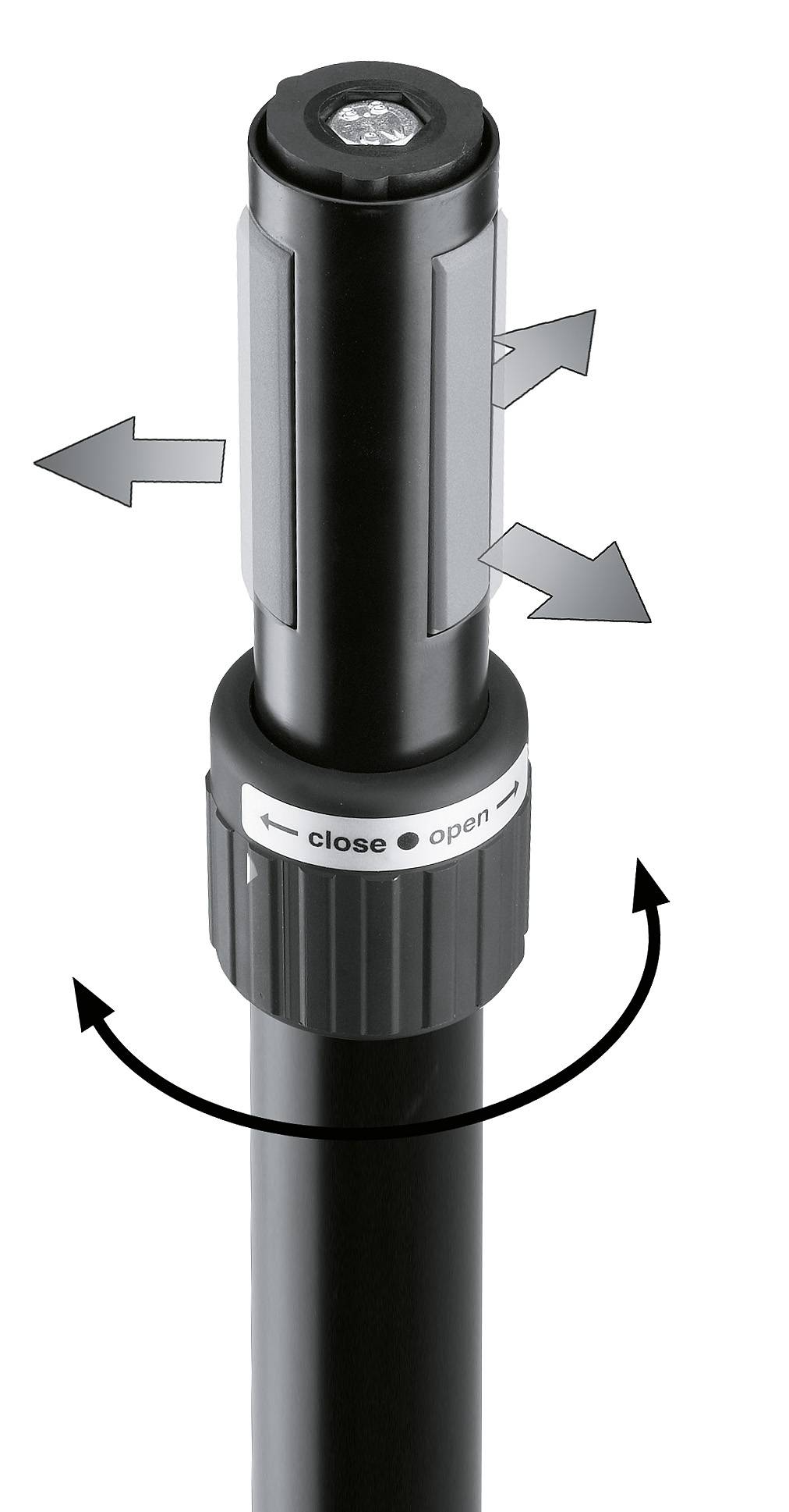 KOENIG & MEYER Distanzrohr mit "Ring Lock" und Handkurbel (höhenverstellbar 920 - 1.520mm | ø 35 - 37 mm & M20