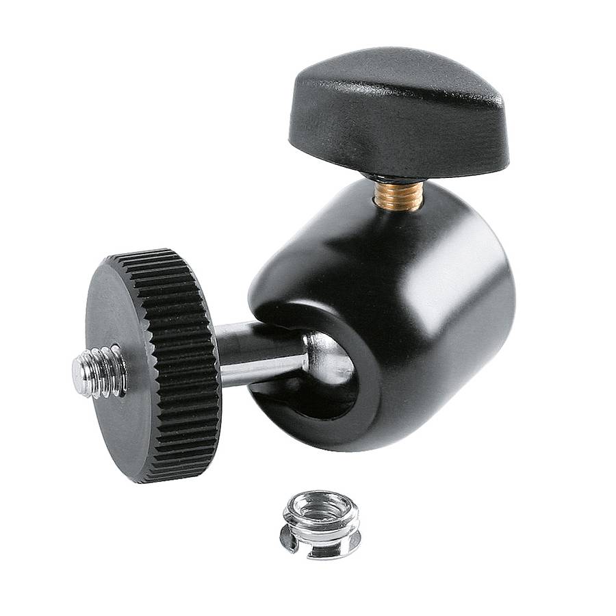 KOENIG & MEYER Flexibles Kugelgelenk (3/8" Innen- und 1/4" Außengewinde + Reduzierungsgewinde) - in schwarz