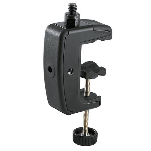 KOENIG & MEYER Tischklammer mit 3/8" Gewindeanschluss (Klemmbereich bis 48 mm | rutschhemmender Auflage) - in schwarz