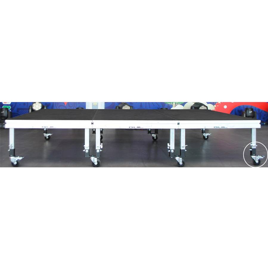 GUIL CQR/5 - Lenkrollen-Set mit Bremse geeignet für TM440 | TM440XL | TM300 Bühnenelemente und 50 x 50 mm Standfüße (4