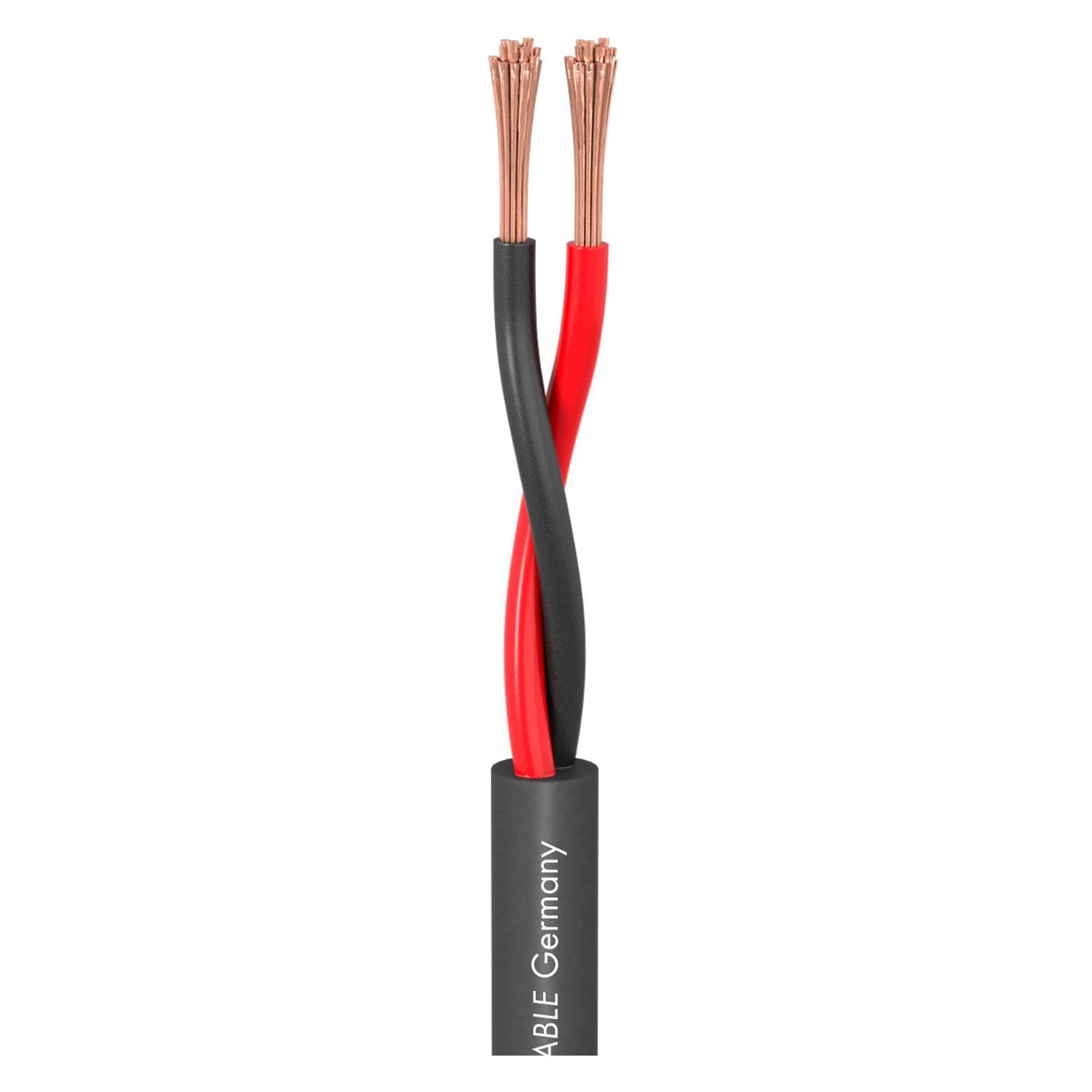 SOMMER CABLE Lautsprecherkabel Meridian Mobile SP215 (2 x 1,50mm² | PVC Ø 6,80 mm | METERWARE) - in schwarz