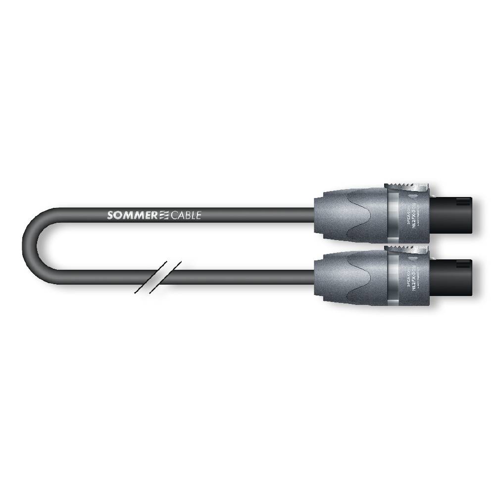 SOMMER CABLE Lautsprecherkabel Meridian (2x2,50mm² | Steckverbinder / Steckverbinder | schwarz) - 5,00m