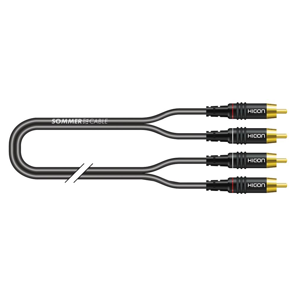 SOMMER CABLE RCA-Cinch-Patchkabel SC-Onyx (1 x 0,25mm² | RCA-Cinch male / RCA-Cinch male | HICON | unsymmetrisch |