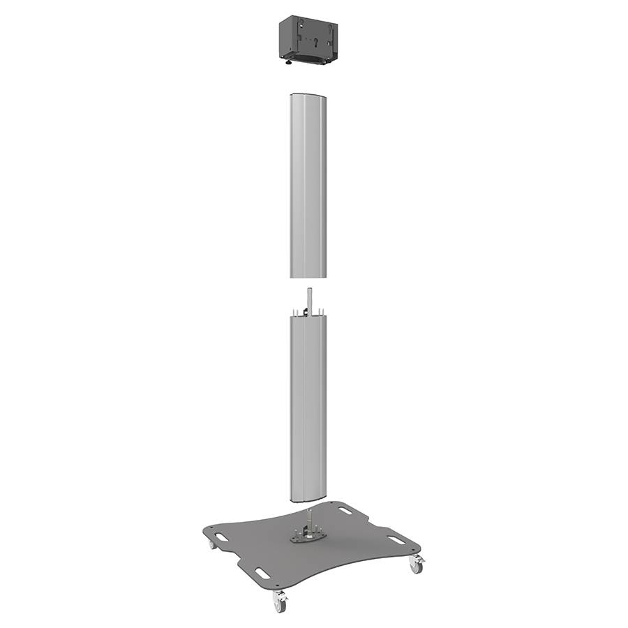 SMARTMETALS MOUNTING SOLUTIONS Teilbarer Trolley für 2x Flachbildschirme (Länge: 2.000mm | bis zu 65" | max. 100kg) -