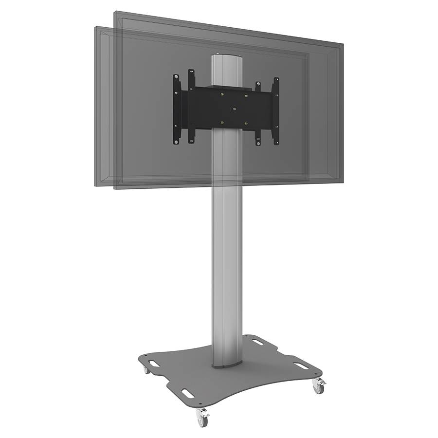 SMARTMETALS MOUNTING SOLUTIONS Teilbarer Trolley für 2x Flachbildschirme (Länge: 2.000mm | bis zu 65" | max. 100kg) -