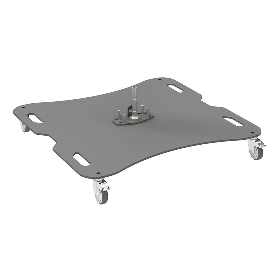 SMARTMETALS MOUNTING SOLUTIONS Bodenplatte mit Befestigungsbolzen und Rädern (bis zu 2x65" | max. 100kg) - dunkelgrau