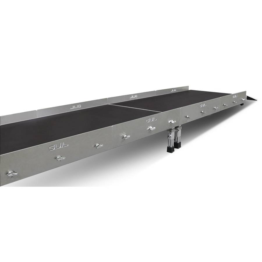 GUIL BTA-01 - Aluminium Sicherheitsbarriere geeignet für alle Bühnenelemente (Höhe über Deck 75 mm | Materialstärke 3