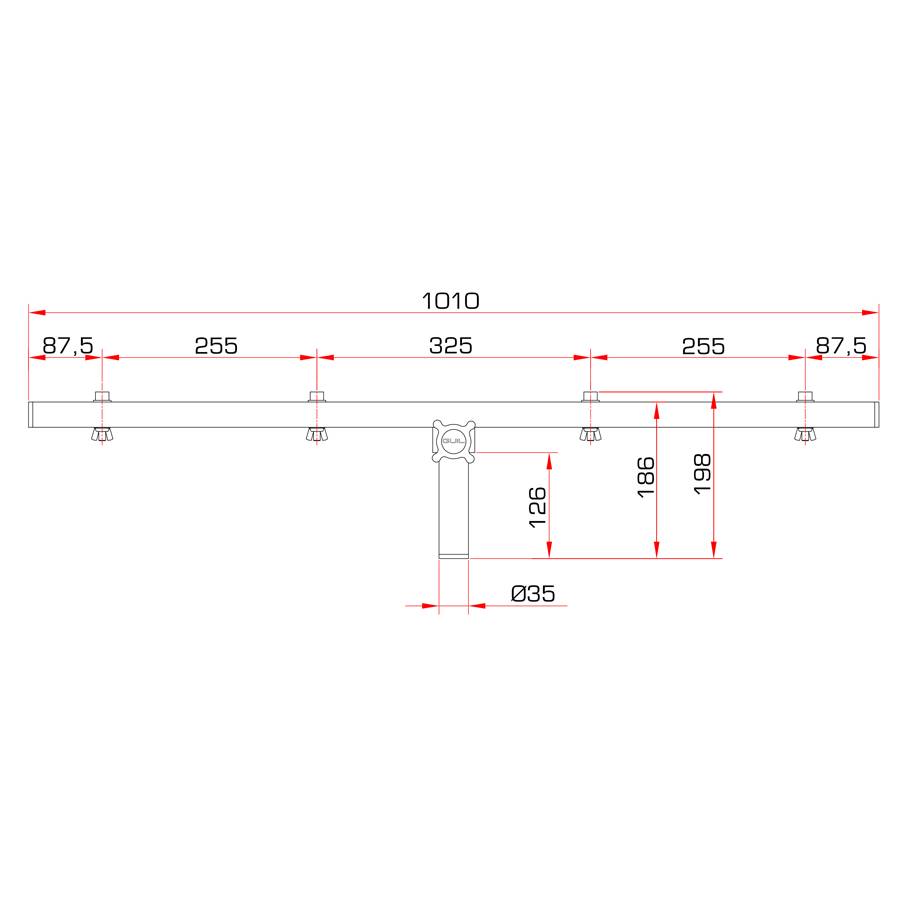 GUIL BR-09 - Querträger für 4 oder 8 Scheinwerfer / Lautsprecher (Spigot Ø 35 mm | Länge 1.010 mm | Belastbarkeit max.