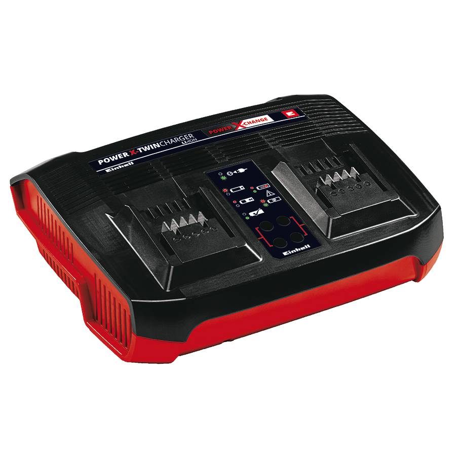 EINHELL Power-X-Twincharger 3A - PXC-Ladegerät für 2x 18V Li-Ionen Akkus (Power X-Change | Parallelladung |