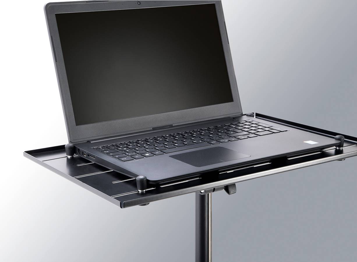 KOENIG & MEYER Laptop-Ständer mit verstellbaren Klemmbolzen (Auflage 479 x 312 mm | Aufstellmaß ø 750 mm |