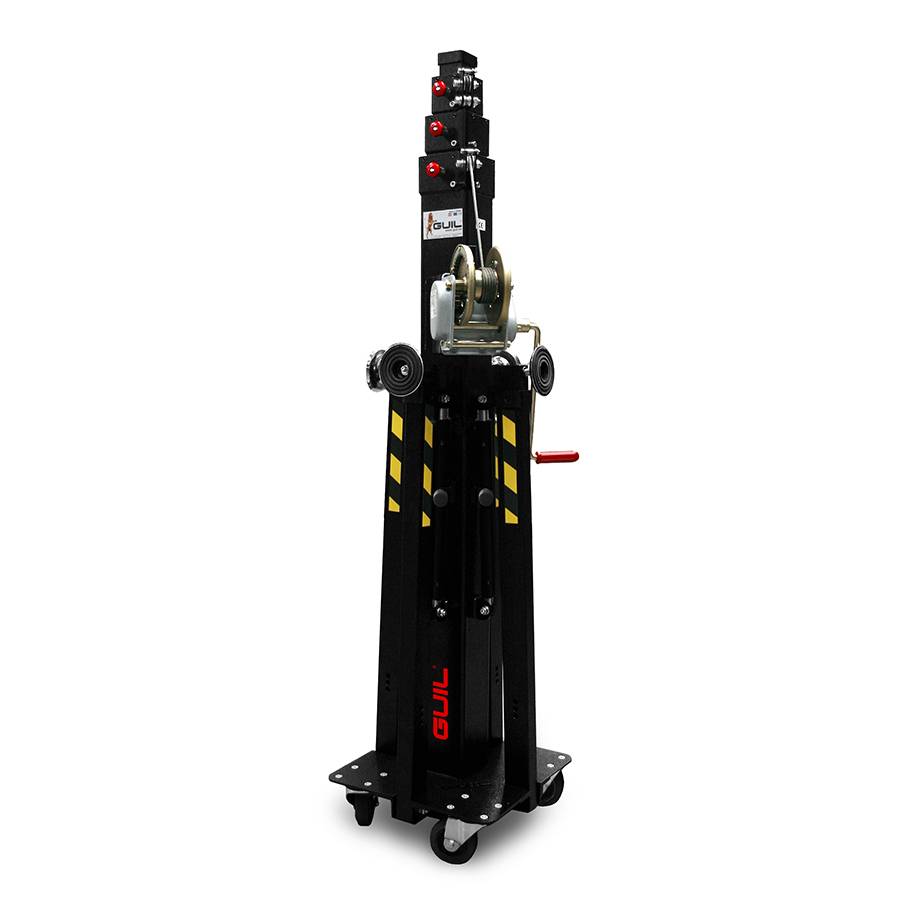 GUIL ELC-640 - Kompakter Teleskop-Lift mit Winde (Arbeitshöhe max. 5,20m | Belastbarkeit max. 250kg | zusammenklappbar)