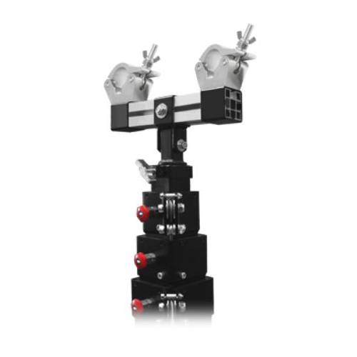 GUIL ADT-36 - Verstellbarer Truss Adapter mit 2 Aluminium Klemmen (geeignet für Traversen von 160 - 300 mm | Spigot Ø 35