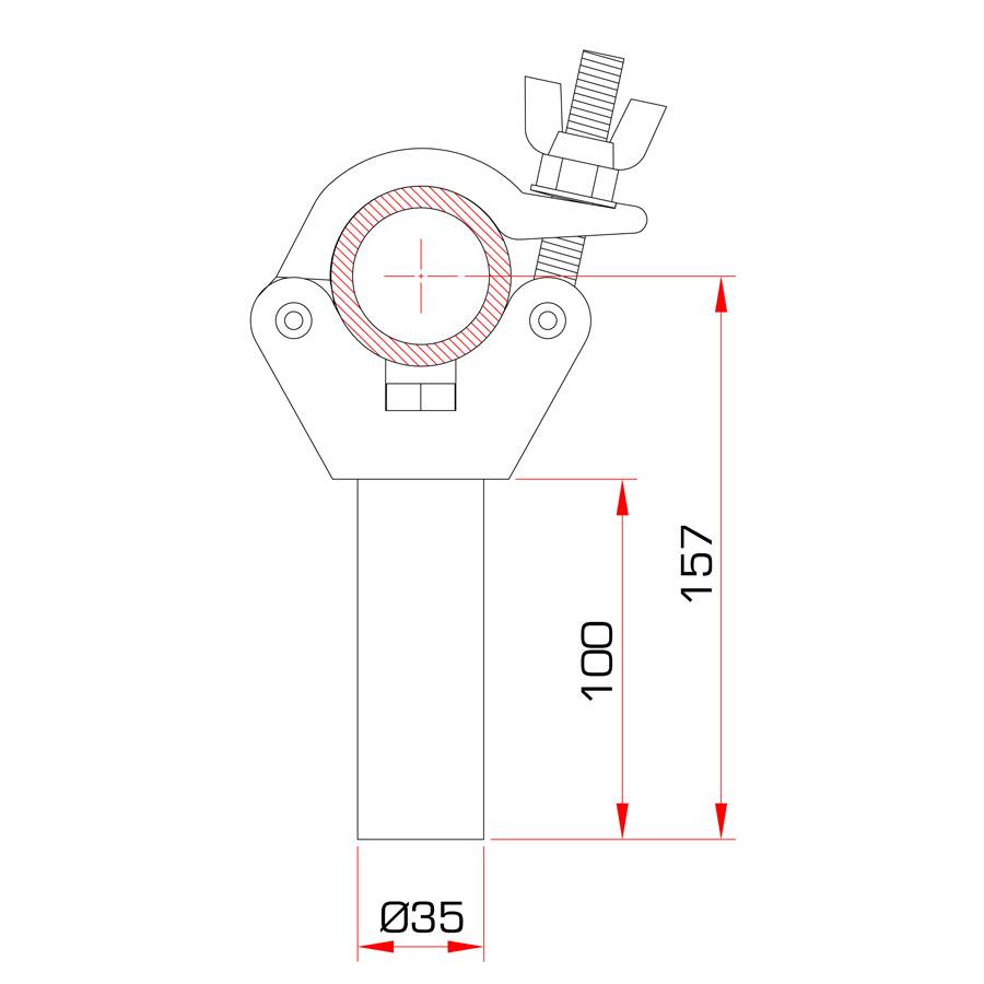 GUIL ABZ-36 - Klemmkupplung für Rohre mit Außen-Ø von 45,0-52,0mm (Belastbarkeit max. 500kg | Spigot-Ø: 35,0mm)