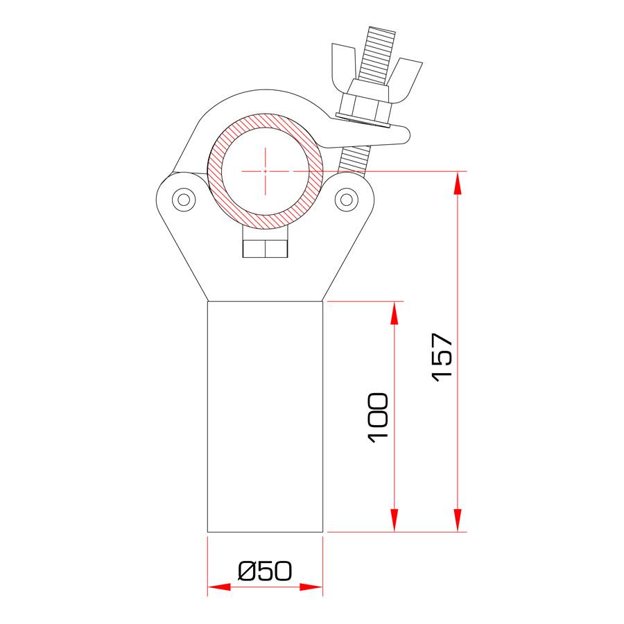 GUIL ABZ-37 - Klemmkupplung für Rohre mit Außen-Ø von 45,0-52,0mm (Belastbarkeit max. 500kg | Spigot-Ø: 50,0mm)
