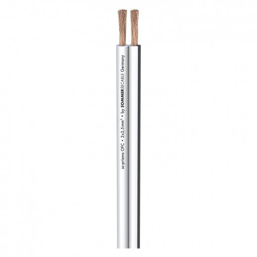 SOMMER CABLE Lautsprecherkabel (Zwillingskabel) SC-Prisma (1 x 2 x 2,50mm² | PVC 9,1 x 4,3 mm | METERWARE) - in weiß