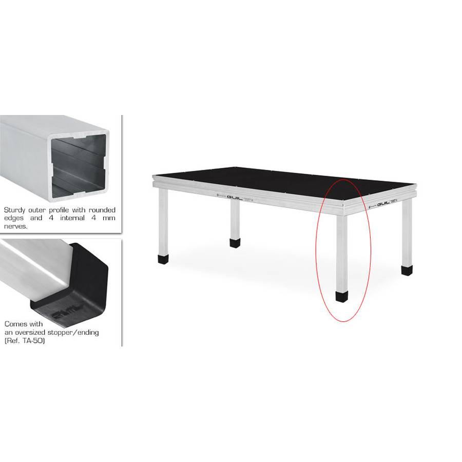 GUIL PTA5-F/80 - Fixer Standfuß passend für TM440 | TM440XL | TM300 Bühnenelemente (50 x 50 mm | Bühnenhöhe 800 mm)