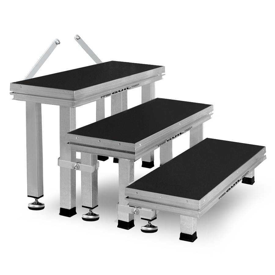 GUIL ECT20-60 - Modulare Aluminium 3-Stufen Zugangstreppe incl. Standfüße (Stufenmaße 300 x 800 mm | Höhe 600 mm |