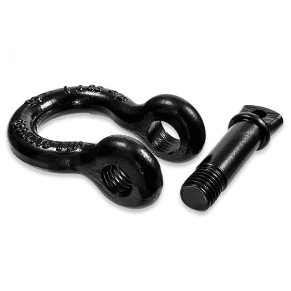SAFETEX Abriebfeste Schäkel "Blackline" (WLL 4.750kg | geschweifte Form mit 3/4" Schraubbolzen) - schwarz