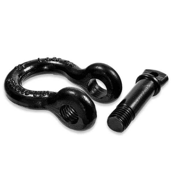 SAFETEX Abriebfeste Schäkel "Blackline" (WLL 1.000kg | geschweifte Form mit 3/8" Schraubbolzen) - schwarz