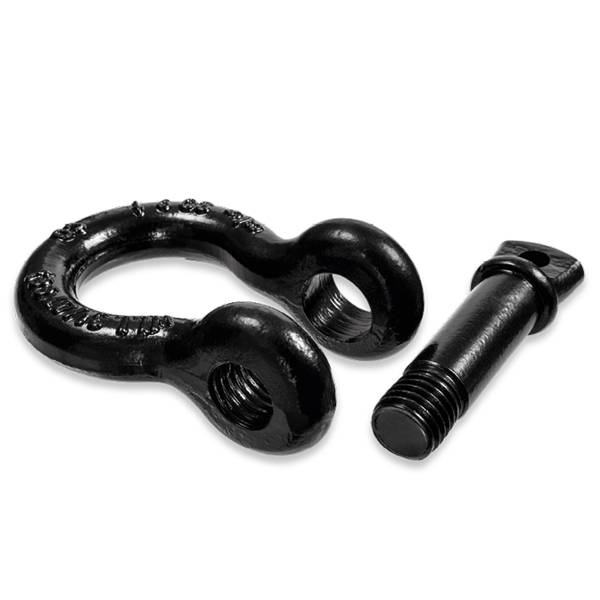 SAFETEX Abriebfeste Schäkel "Blackline" (WLL 2.000kg | geschweifte Form mit 1/2" Schraubbolzen) - schwarz