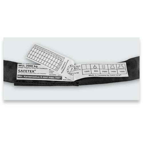 SAFETEX Rundschlinge SX-STEEL "Blackline" mit Stahlseil-Einlage (WLL 2.000kg bei Sicherheitsfaktor 5 | Umfangslänge