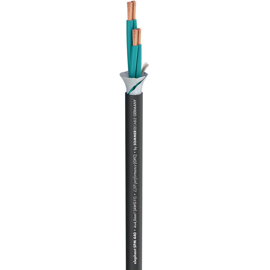 SOMMER CABLE Lautsprecherkabel Elephant Robust SPM440 (4 x 4,00mm² | PVC Ø 11,00 mm | METERWARE) - in schwarz