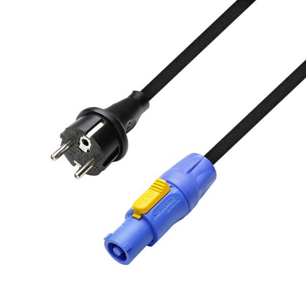 ADAM HALL Netzkabel (Power Cord CEE 7/7 / Powercon NAC3FCA male | schwarz) - 1,50m