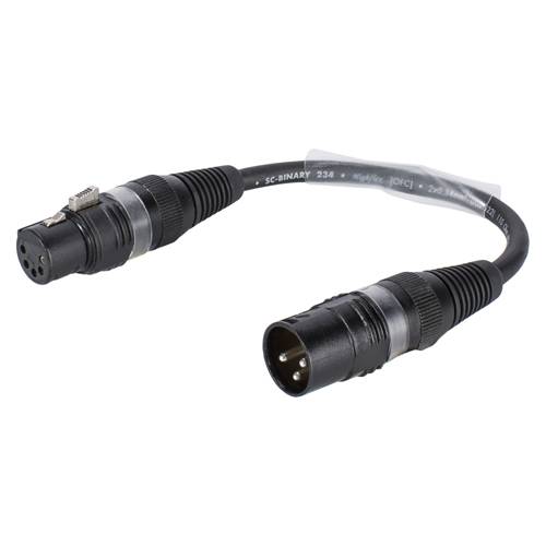 SOMMER CABLE Adapterkabel (XLR 3-pol male / XLR 5-pol female | HICON | gerade | 0,15m) - in schwarz