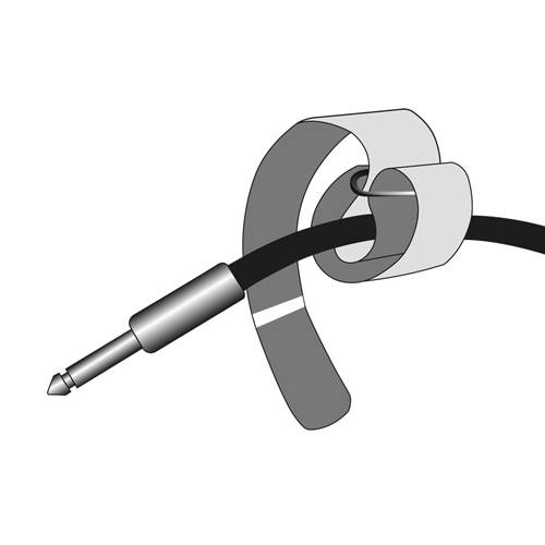 ADAM HALL Kabelbinder mit Klettverschluss und Metallring (Breite: 25,0mm | Länge: 30,0cm) - schwarz