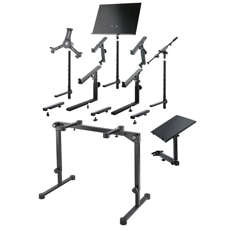 KOENIG & MEYER Keyboardtisch "Omega Pro" (klappbar | Belastung max. 80kg | höhenverstellbar 600 - 1.020 mm) - in schwarz