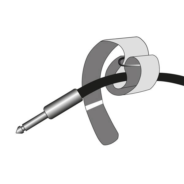 ADAM HALL Kabelbinder mit Klettverschluss und Metallring (Breite: 20,0mm | Länge: 20,0cm) - schwarz