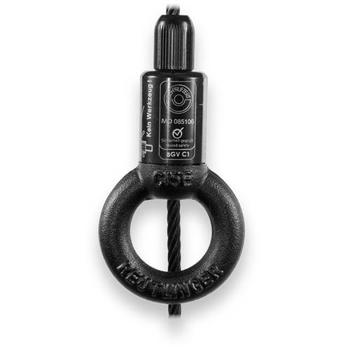 SAFETEX Drahtseilhalter Typ 80 "Blackline" (WLL 135-240kg | DGUV zertifiziert | Ring 40,0/72,0mm | Ø-Seil 6,00-8,00mm) -