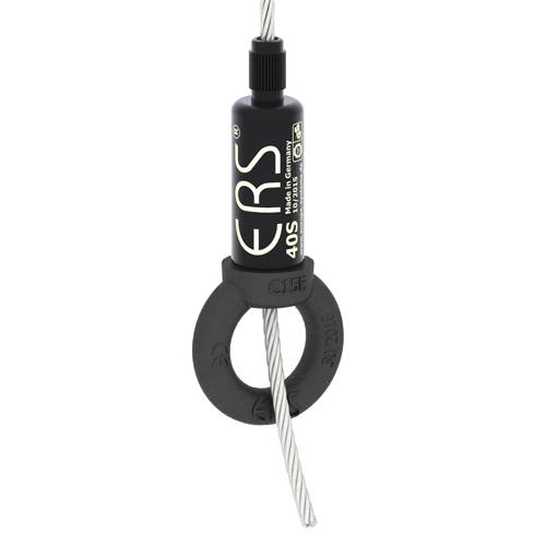 SAFETEX Drahtseilhalter Typ 40 "Blackline" (WLL 60,0kg | DGUV zertifiziert | Ring 25,0/45,0mm | Ø-Seil 4,00mm) - schwarz