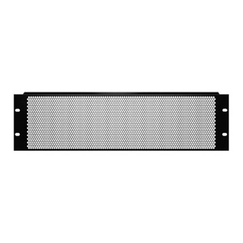 ADAM HALL 87223 VR - 19" U-Entlüftungsblende mit runden Löchern (Höhe: 3HE) - schwarz