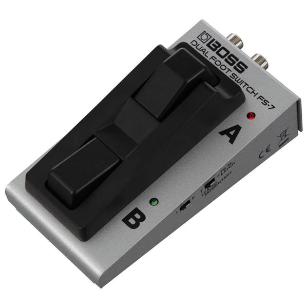 ROLAND FS-7 - BOSS Doppel-Fußschalter (2x Fußpedale in einem Gehäuse | 6,3mm Mono-Klinkenbuchse) - schwarz/silber