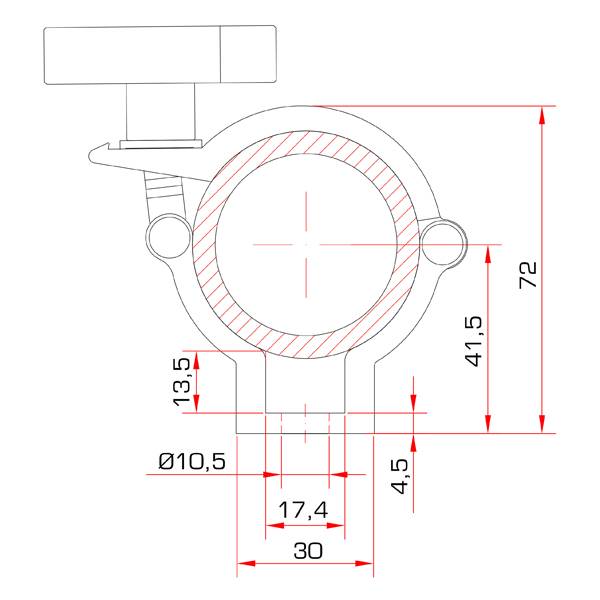 GUIL ABZ-53/N - Klemmkupplung für Rohre mit Außen-Ø von 50,0mm (Belastbarkeit max. 100kg | Aluminium) - schwarz