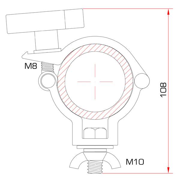 GUIL ABZ-53/N - Klemmkupplung für Rohre mit Außen-Ø von 50,0mm (Belastbarkeit max. 100kg | Aluminium) - schwarz