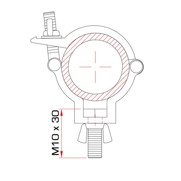 GUIL ABZ-00/N - Klemmkupplung für Rohre mit Außen-Ø von 50,0mm (Belastbarkeit max. 100kg | Aluminium) - schwarz