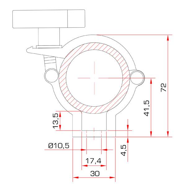GUIL ABZ-53 - Klemmkupplung für Rohre mit Außen-Ø von 50,0mm (Belastbarkeit max. 100kg | Aluminium) - silber