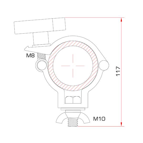 GUIL ABZ-53 - Klemmkupplung für Rohre mit Außen-Ø von 50,0mm (Belastbarkeit max. 100kg | Aluminium) - silber